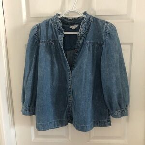 Sweet Blue Denim button up Maryjane jean Shirt